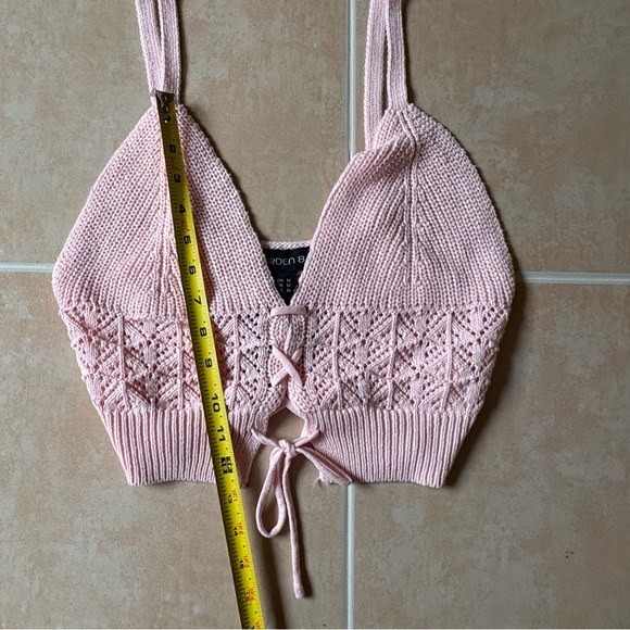 Rue 21 Arden B Pink Lace-Up Knit Bralette Medium - Picture 5 of 6